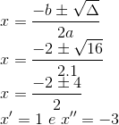 exemplo formula de bhaskara