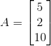 exemplo de matriz coluna