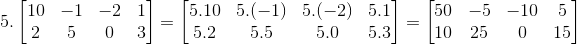 exemplo 2 multiplicacao de uma matriz por um escalar