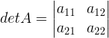 determinante de matriz 2x2