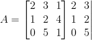 exemplo regra de sarrus matriz 3x3