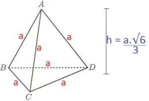 altura do tetraedro regular formula