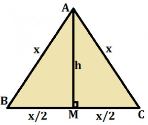 area do triangulo equilatero