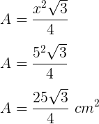 area triangulo equilatero exemplo 1
