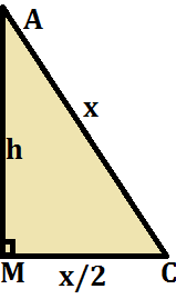 calculando a area do triangulo equilatero
