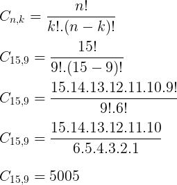 exemplo calculo de combinacoes analise combinatoria