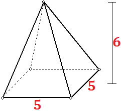 volume piramide quadrangular exemplo