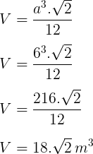 exemplo formula volume tetraedro regular