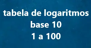 Tabela de logaritmos de 1 a 100